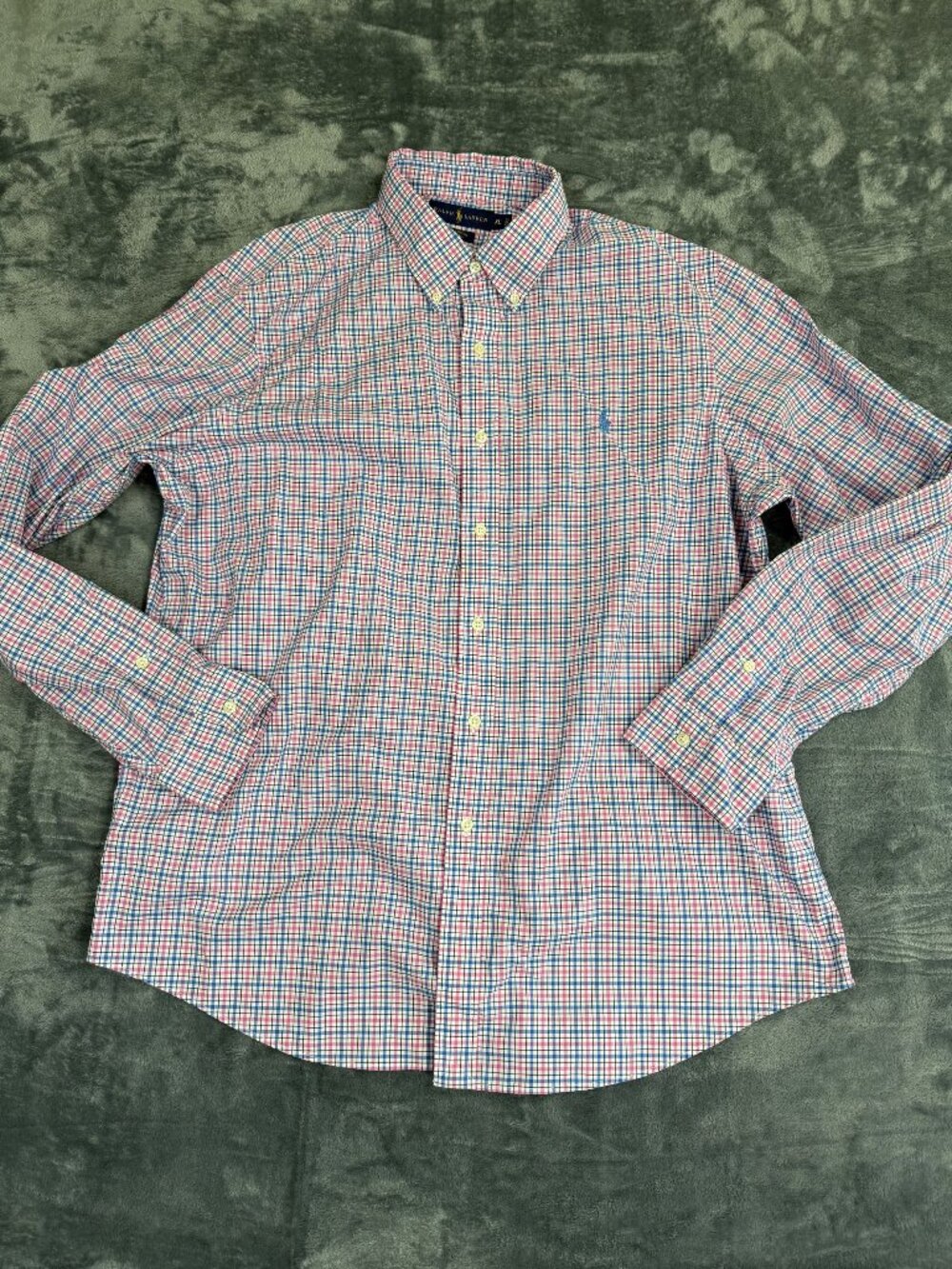 Ralph Lauren Mens XL Checkered Button-Up Shirt Long Sleeve Cotton